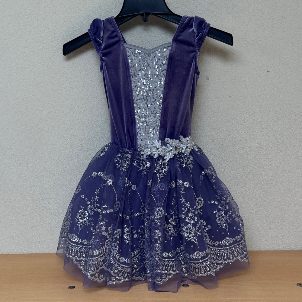 Purple Sparkly Kids Costume Dress